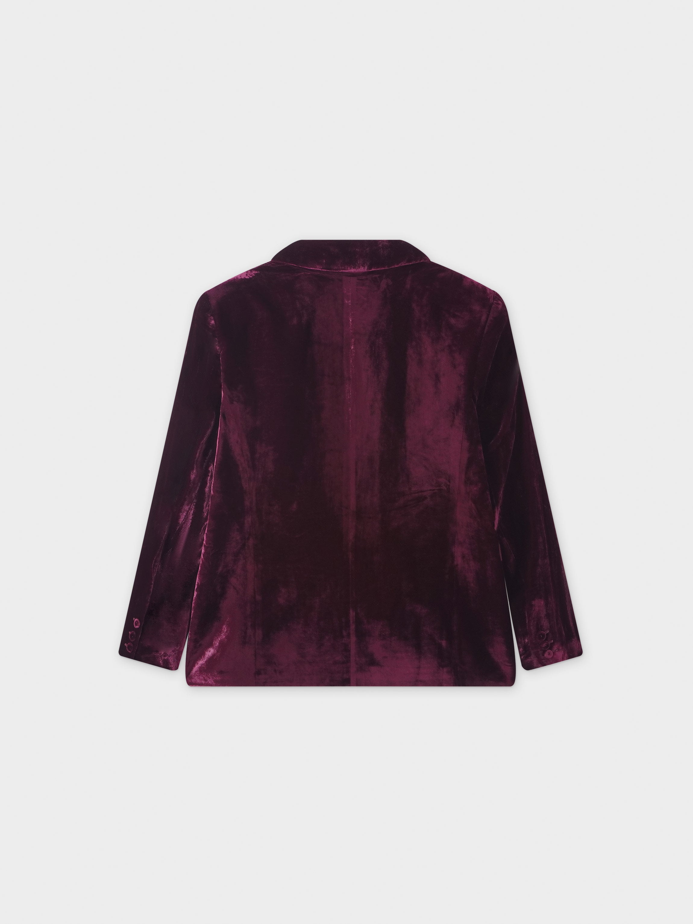 Velvet Blazer-Burgundy