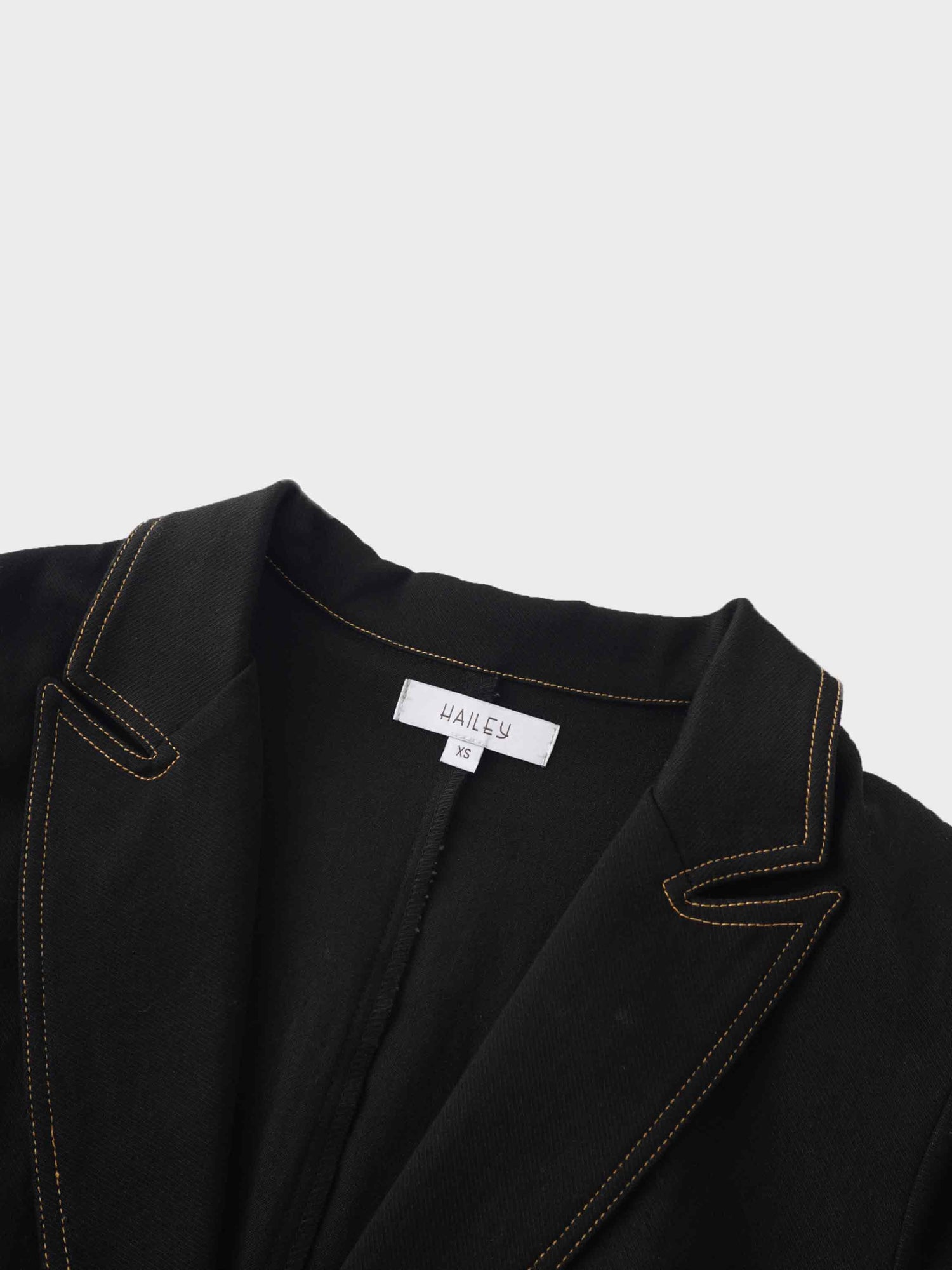Stretch Denim Blazer-Black