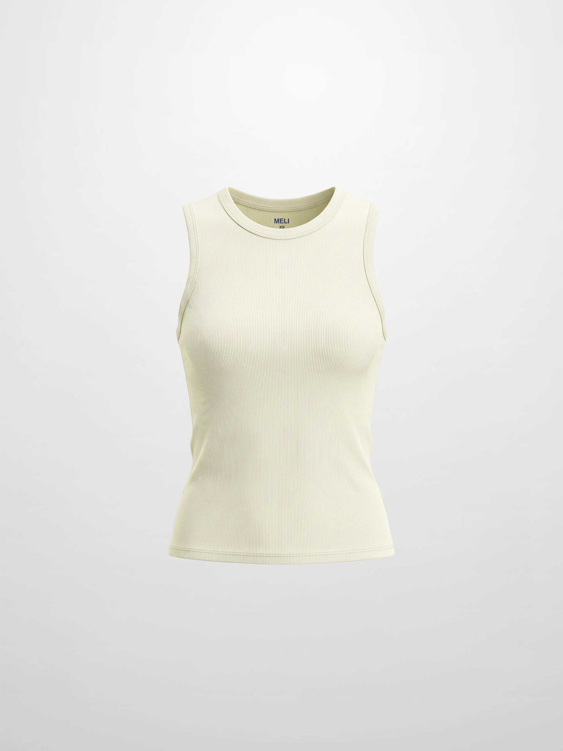 RIBBED CREW SLEEVELESS SHELL-CREAM