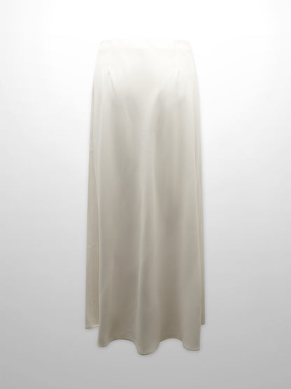 Crepe Slip Skirt-Ivory