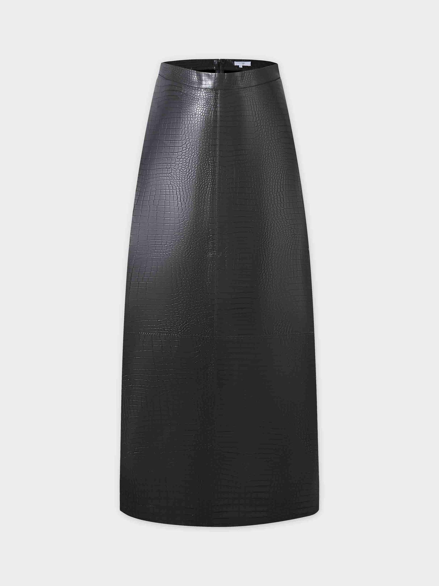 Croc Leather Skirt-Grey