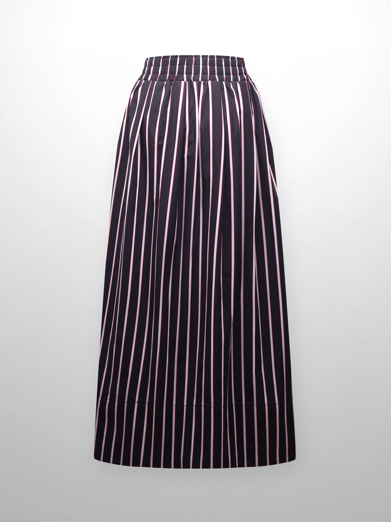 Striped Gathered Waist Skirt-Nautical Stripe