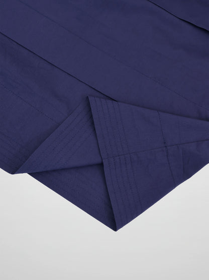 Pintuck Pleat Dress-Navy