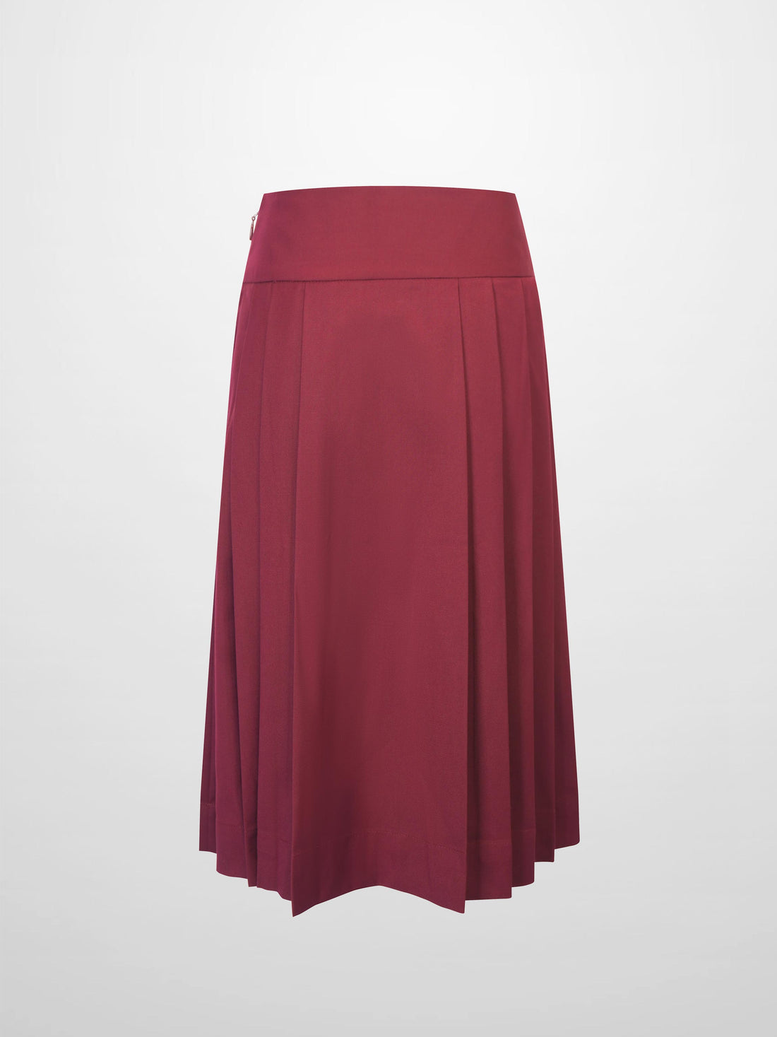 Yoke Pleated Skirt-Burgundy