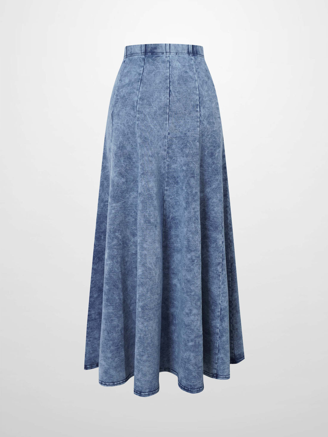 Paneled Flare Skirt 37&quot;-Light Blue Wash