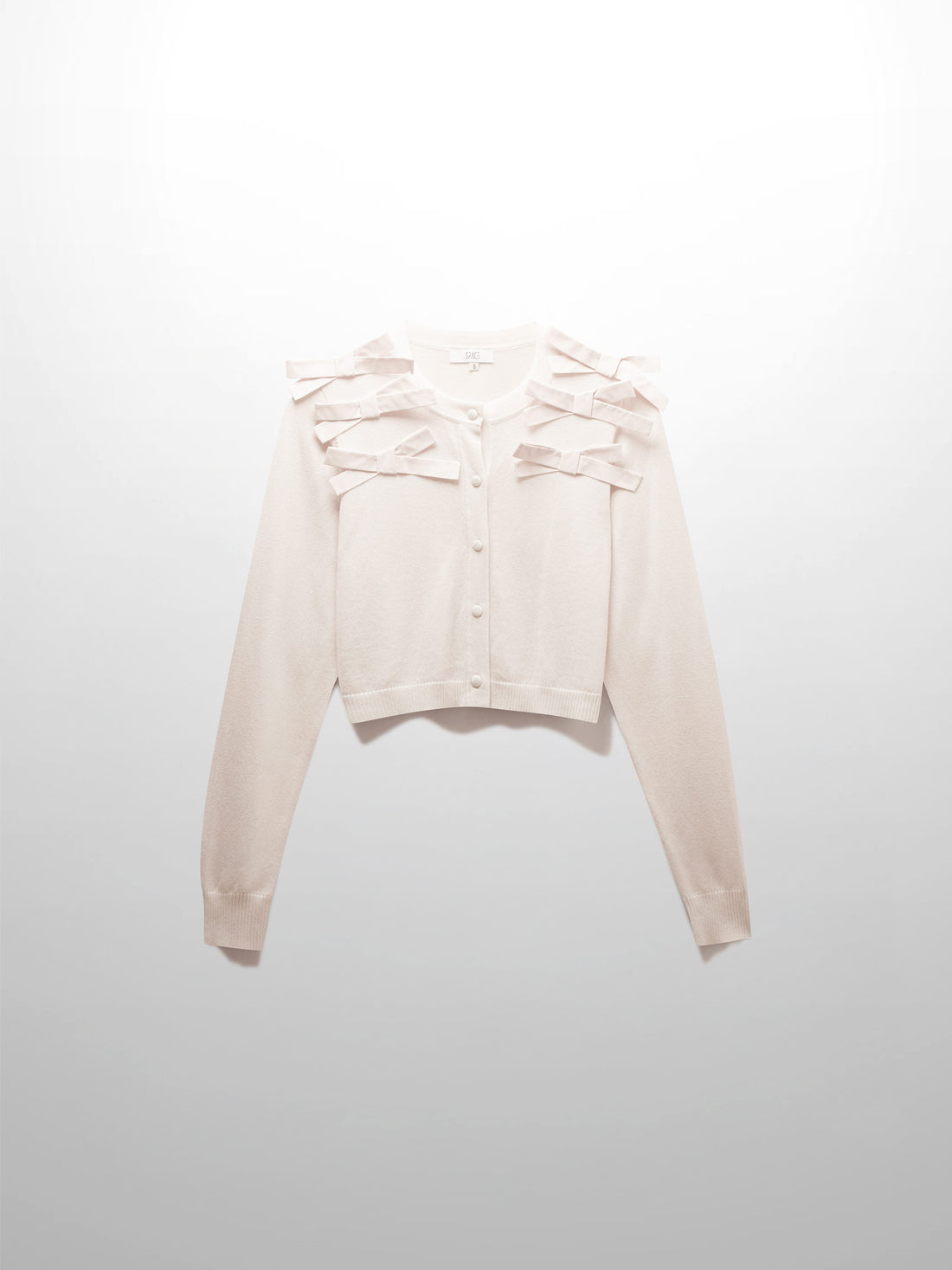 Cropped Bow Cardigan-Cream