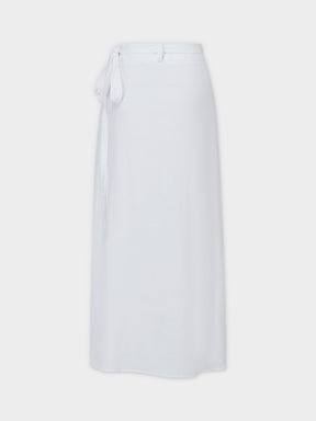 Linen Wrap Skirt-White