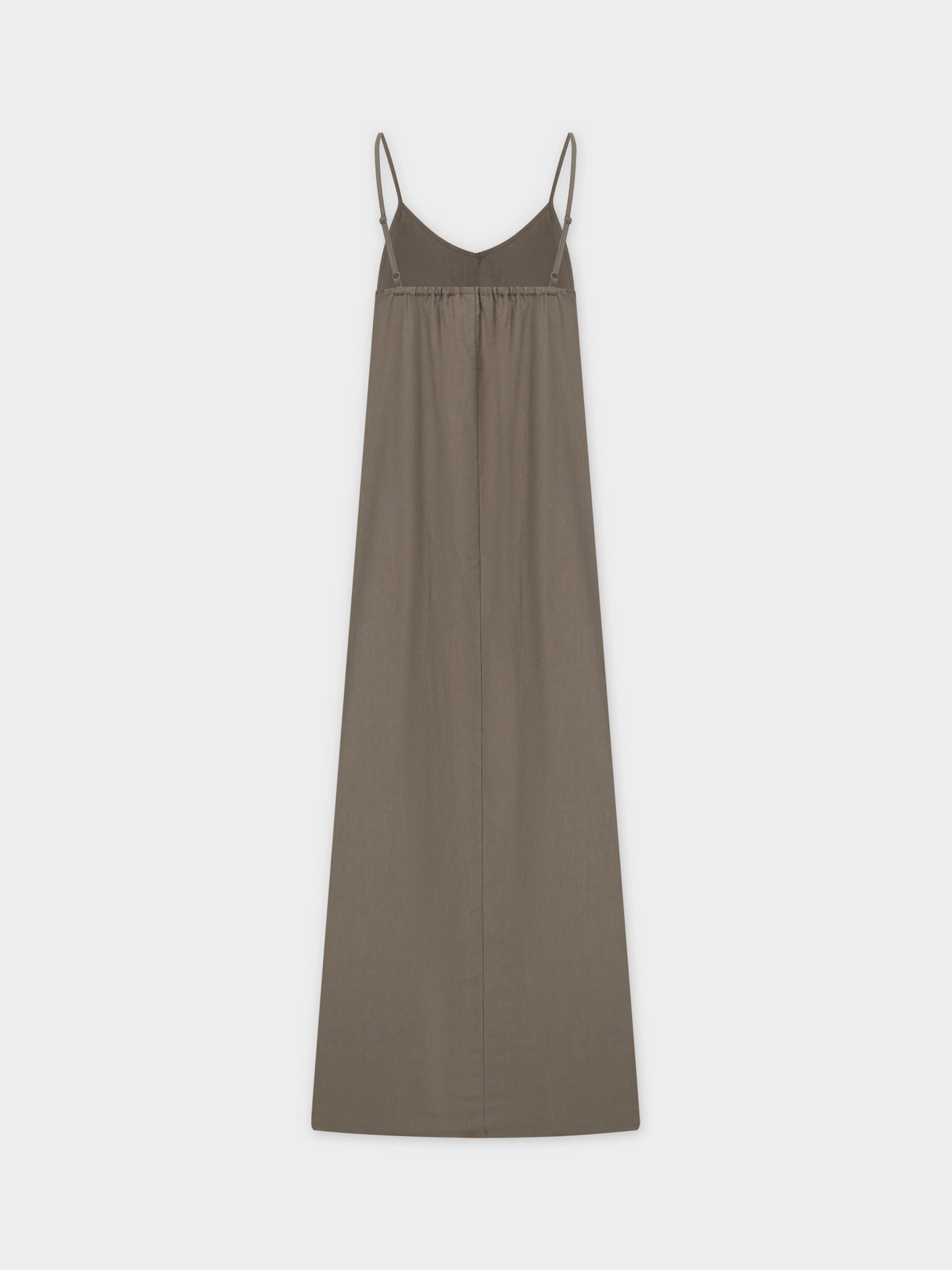 Linen Slip Dress-Olive