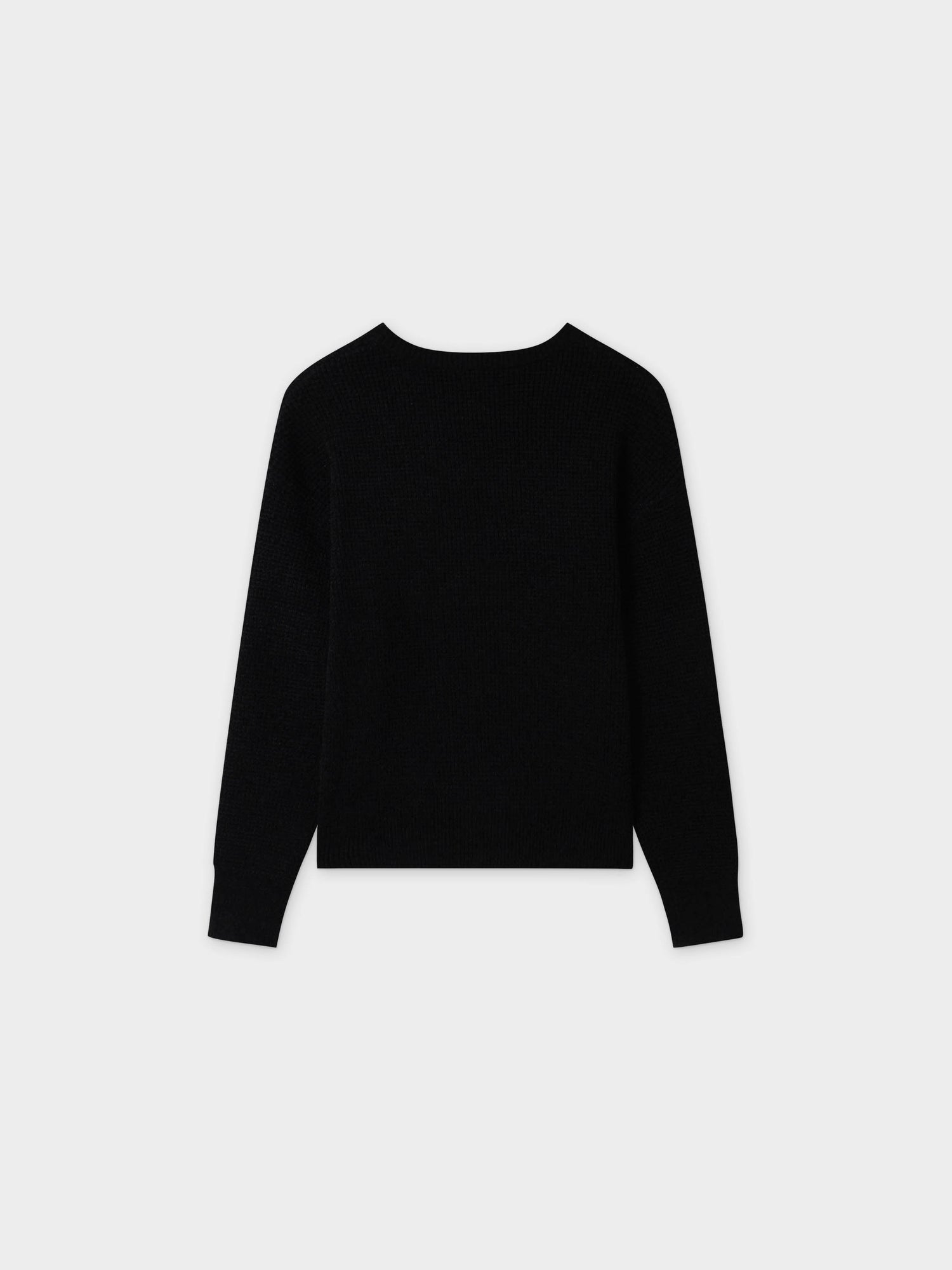 Chenille Waffle Sweater-Black