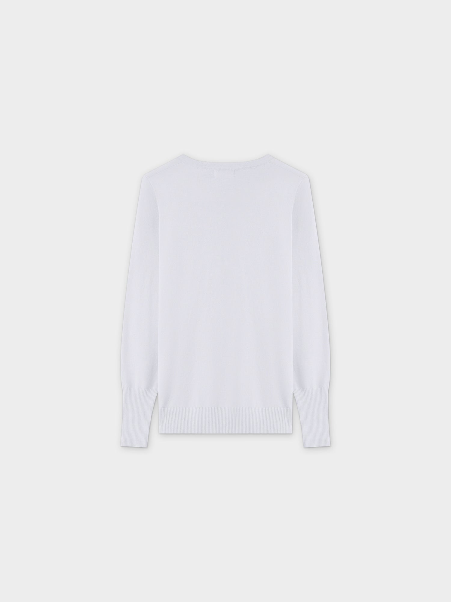 Basic Crew Sweater LS-White