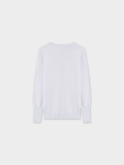 Basic Crew Sweater LS-White