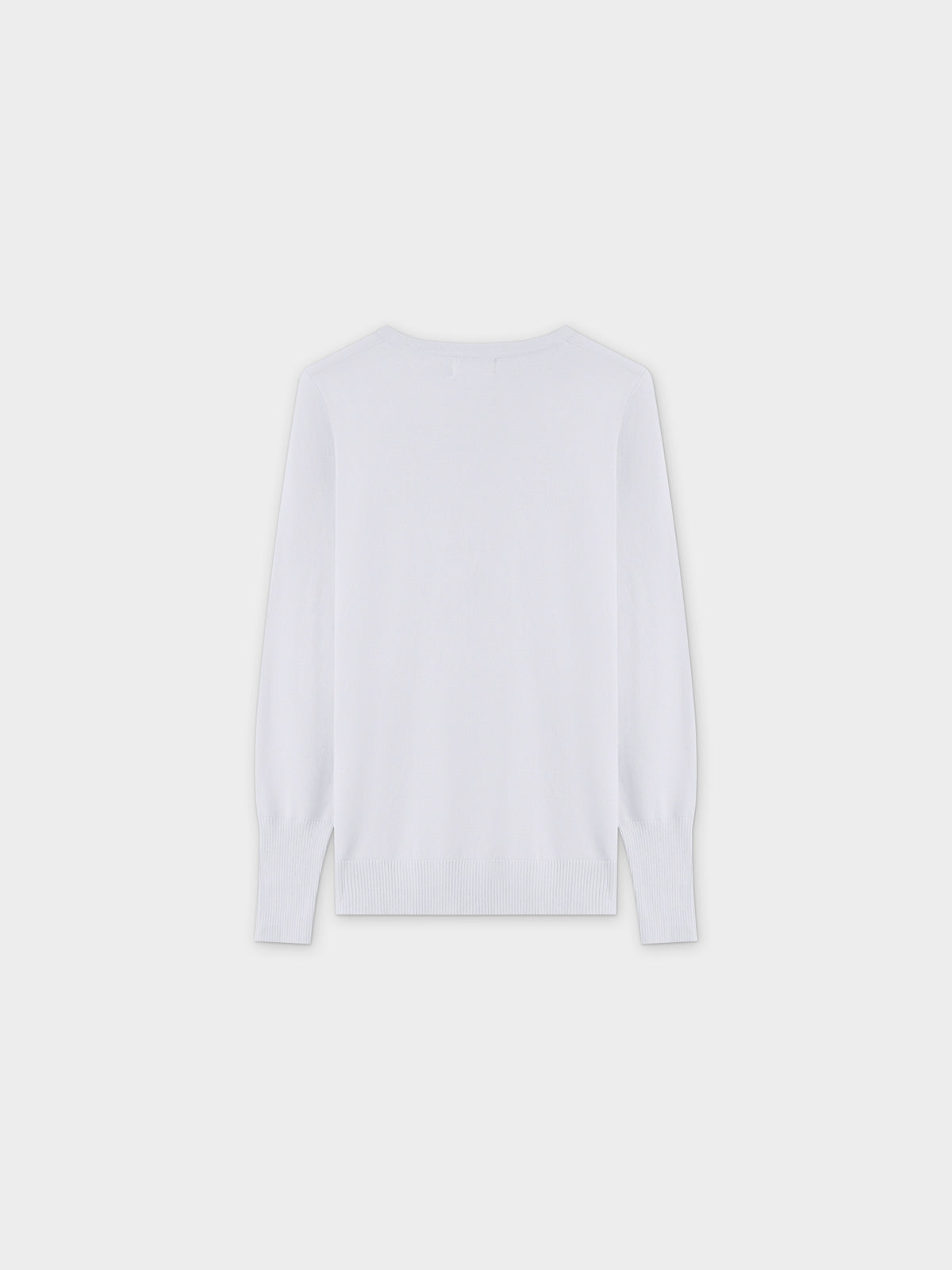 Basic Crew Sweater LS-White