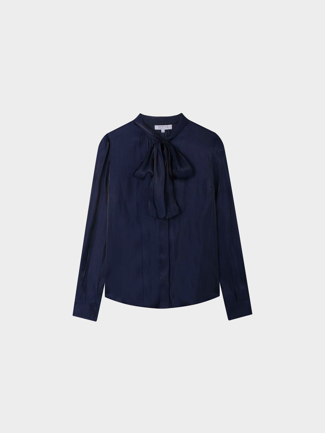 Shimmer Tie Blouse-Navy