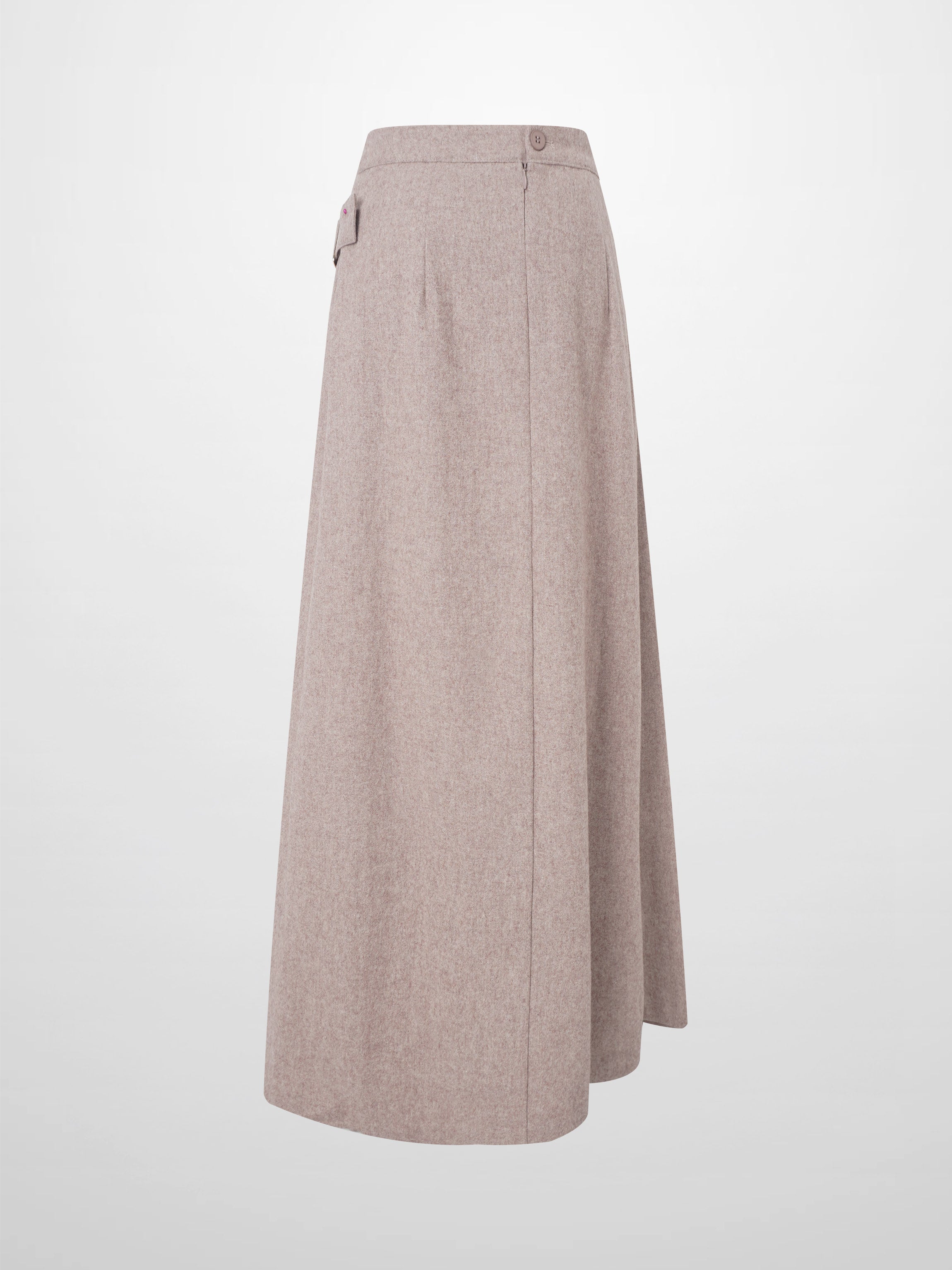 Buckle Pleat Skirt - Warm Taupe
