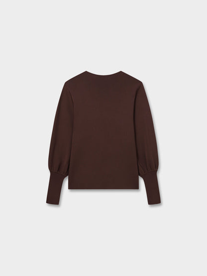 High Cuff Sweater-Brown