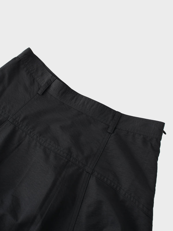 Taffeta Yoke Skirt-Black