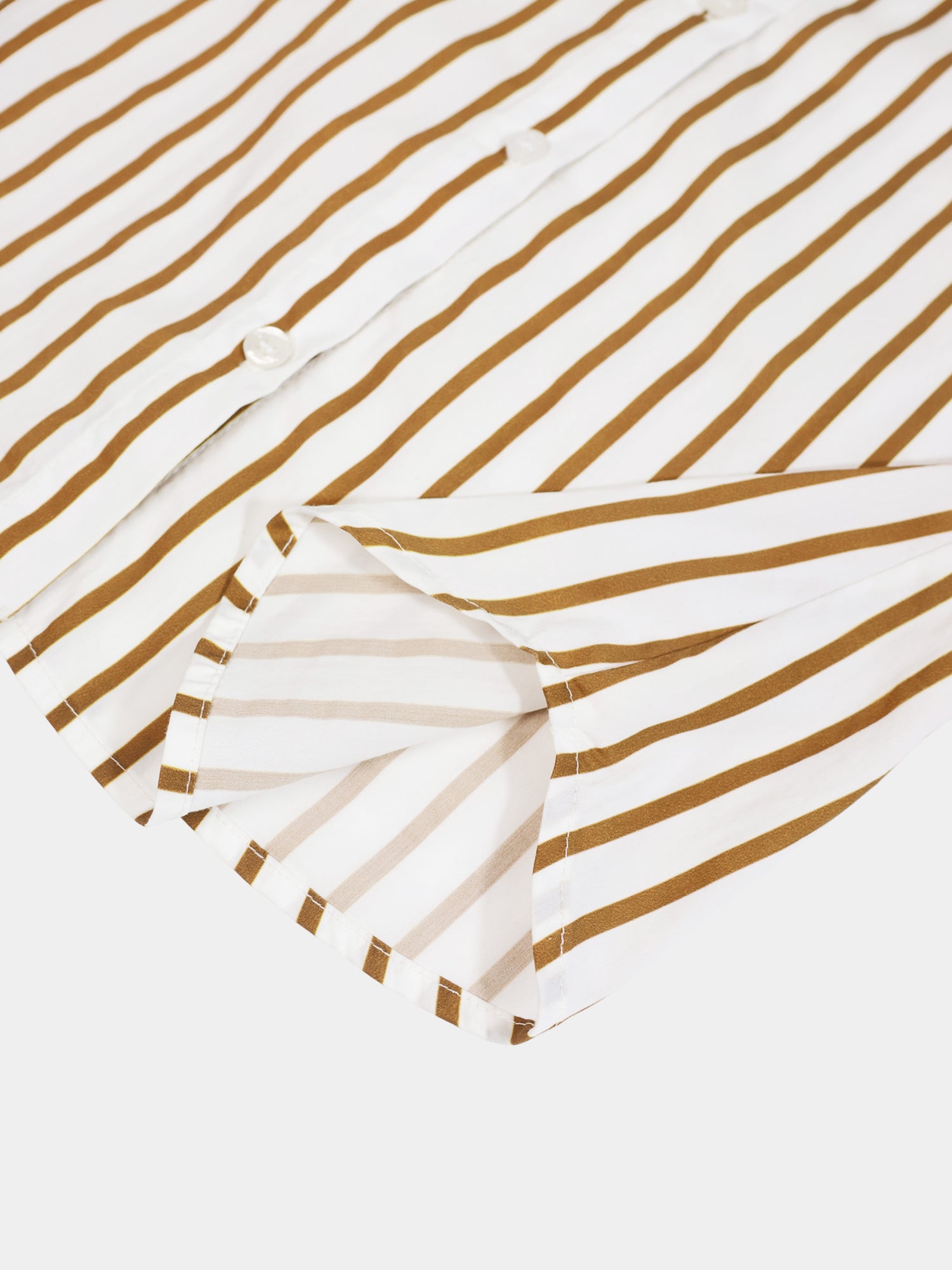 3/4 Sleeve Printed Blouse-Cream/Brown Stripe