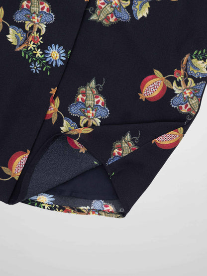 Bow Blouse-Pomegranate Floral
