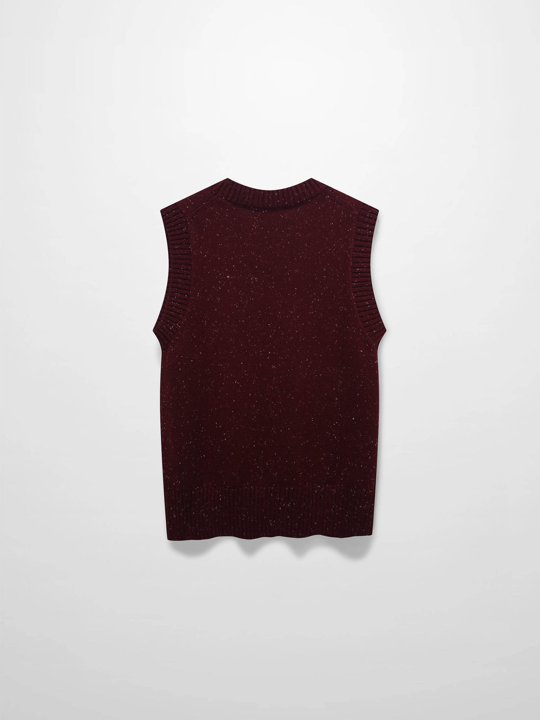 Speckled Crew Neck Vest-Burgundy