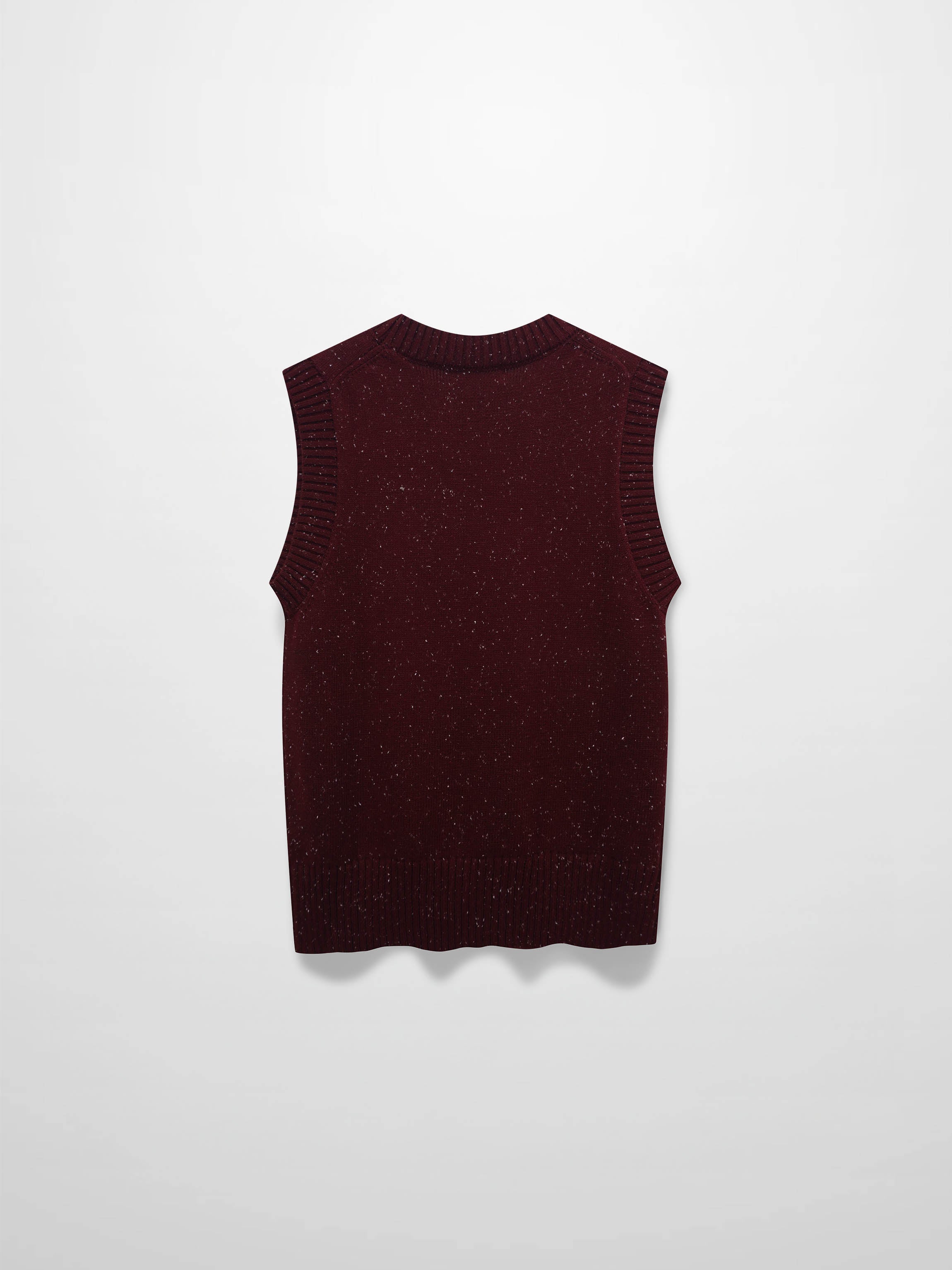 Speckled Crew Neck Vest-Burgundy
