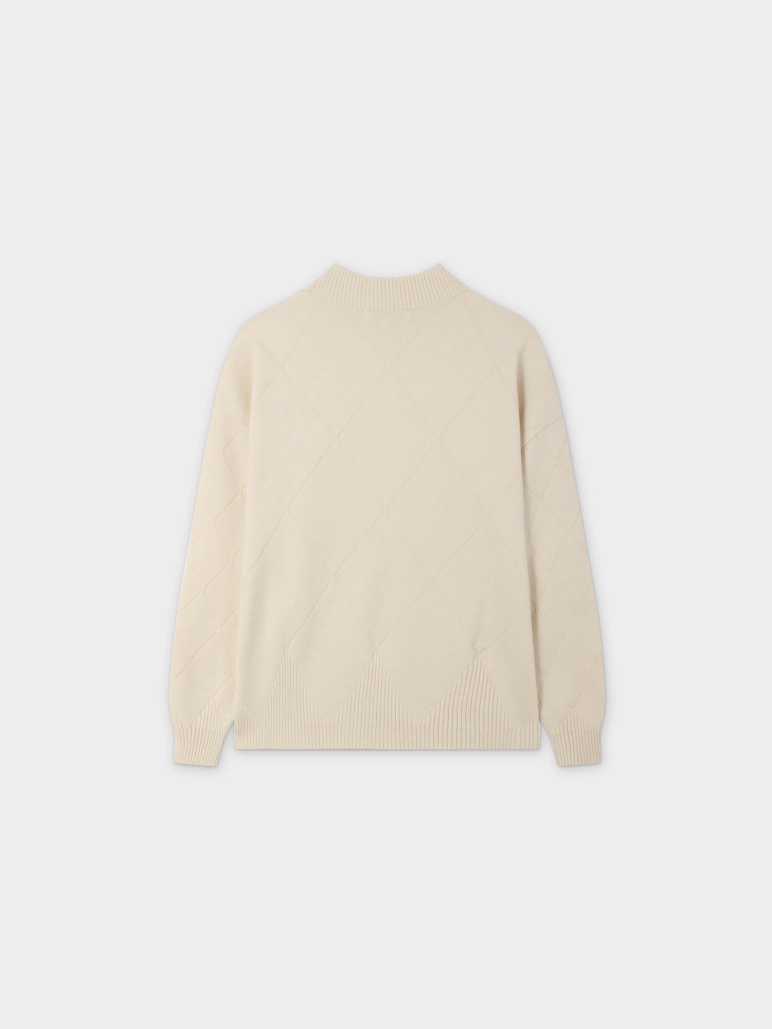 Oversized Diamond Detail Sweater-Ivory