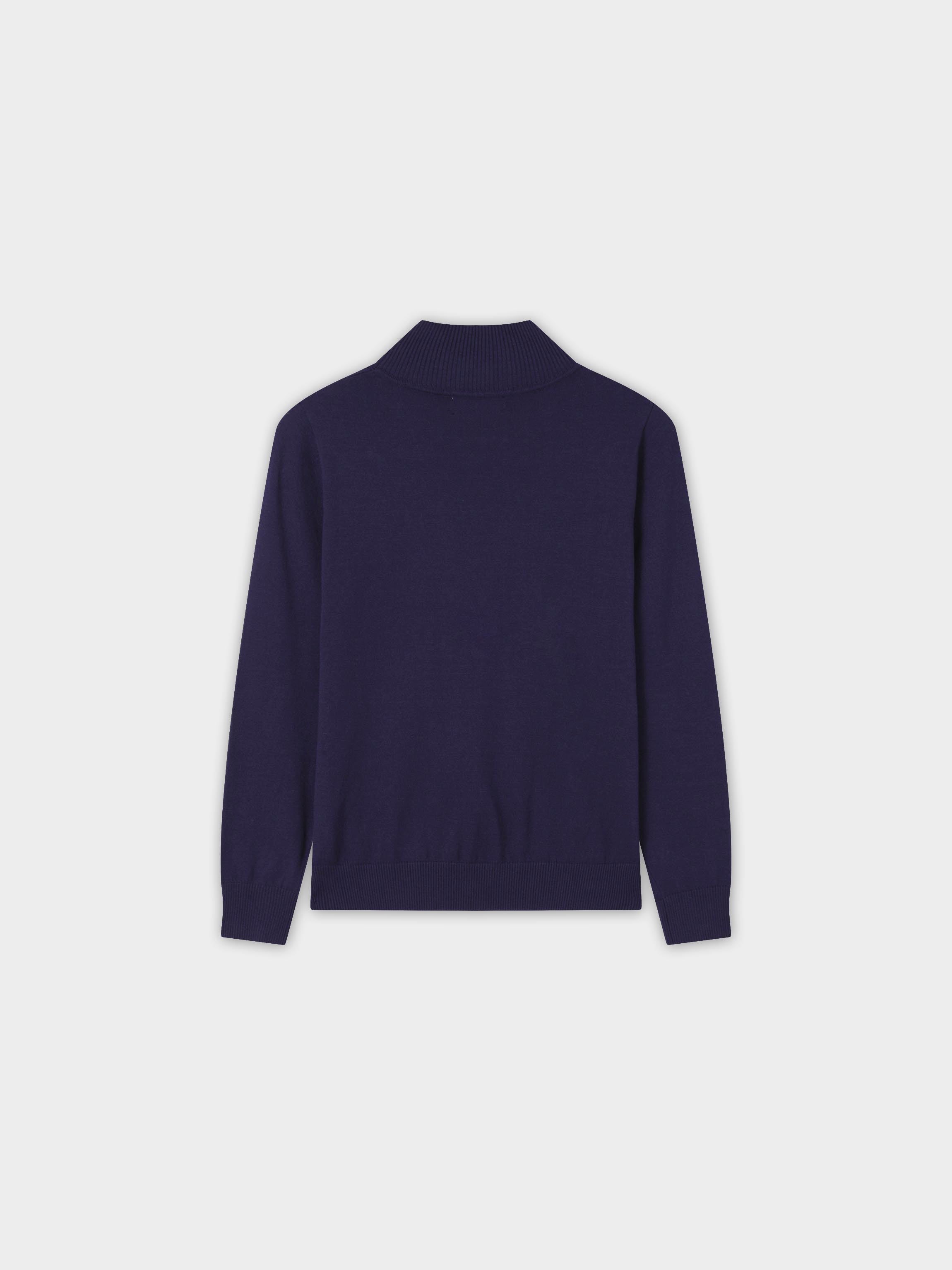 Beaded Turtleneck-Navy