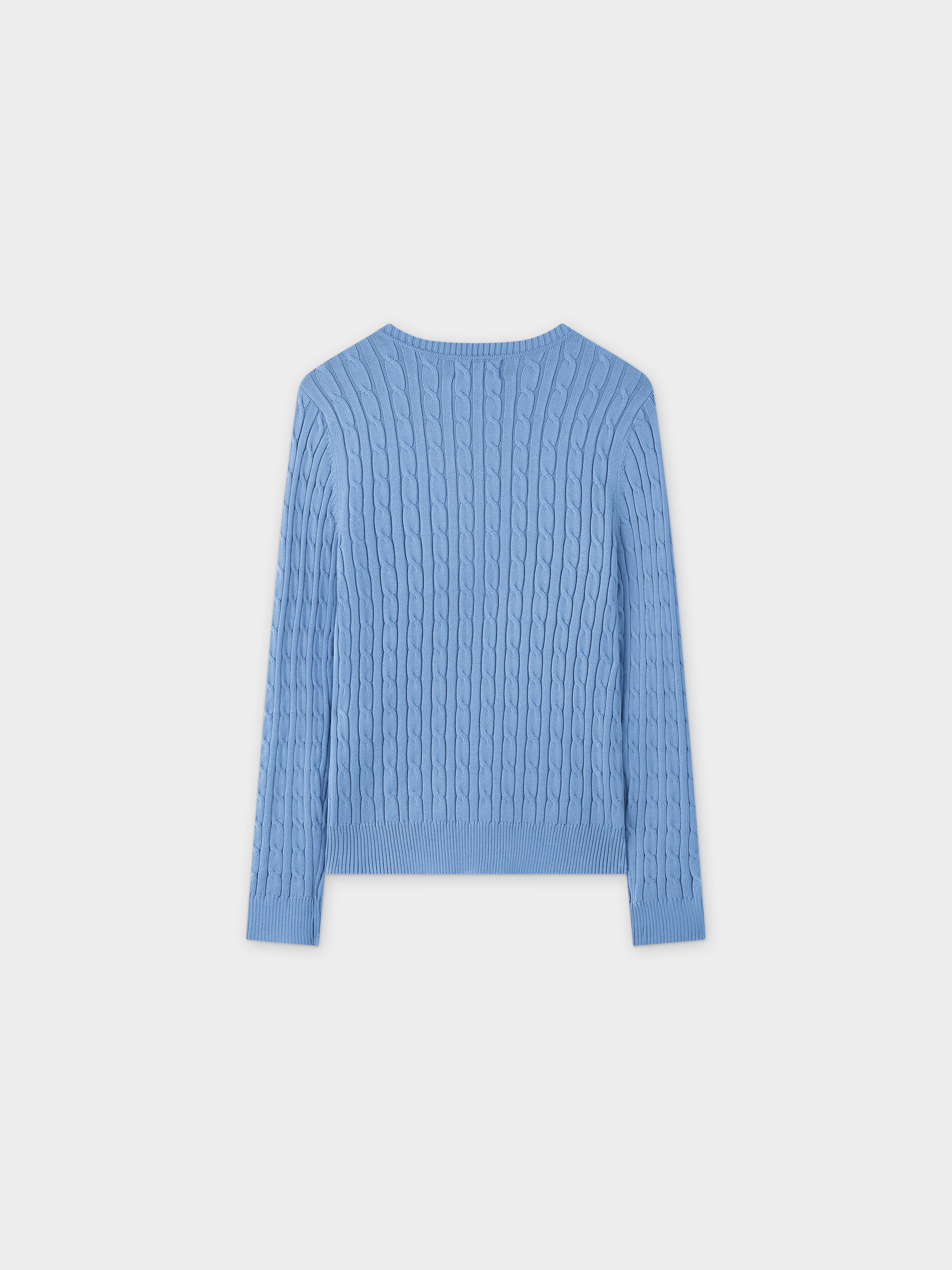 Knit Cable Sweater-Periwinkle