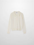 Wool Blend Collared Cardigan-Ivory