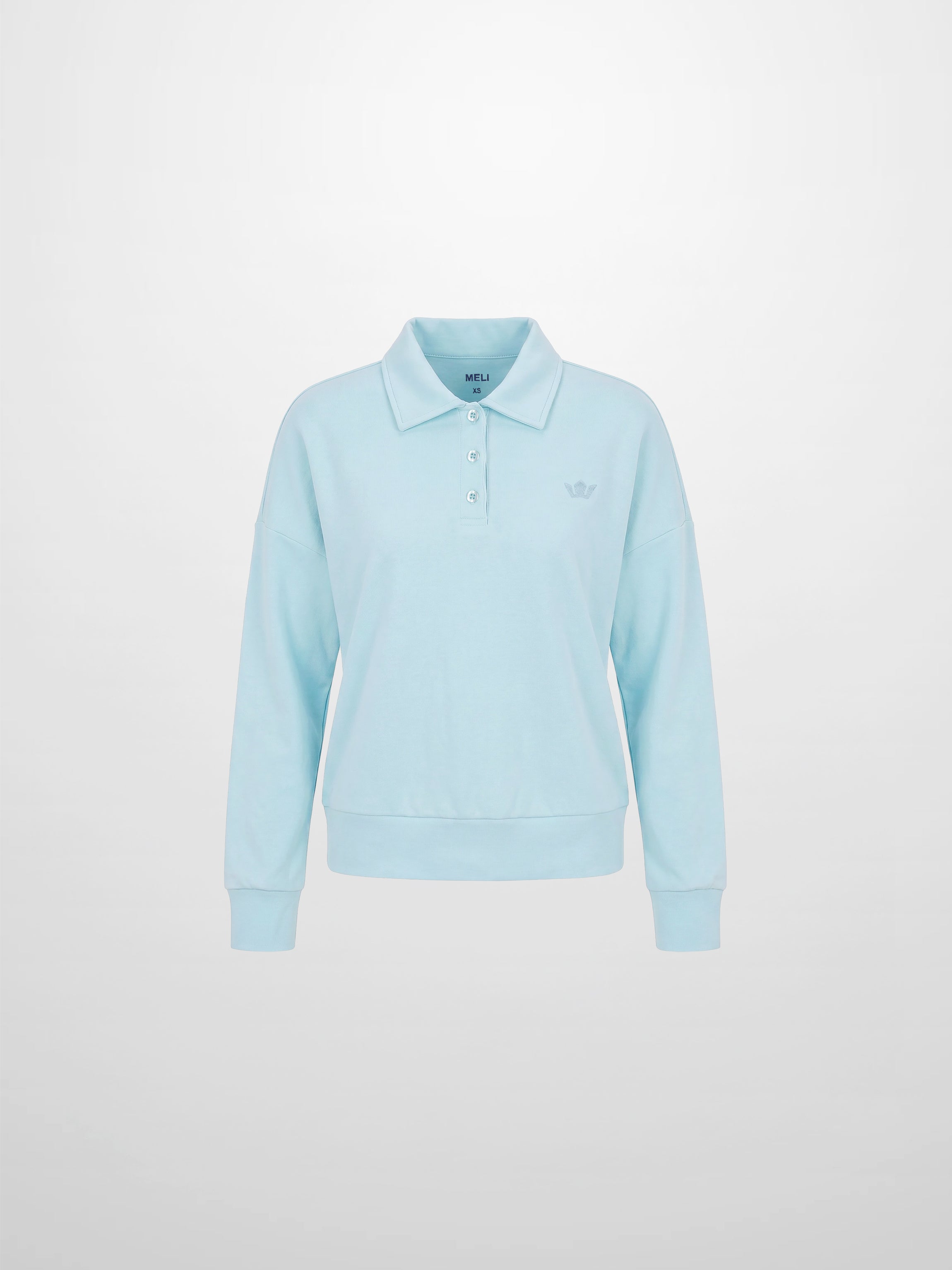 Collared Bomber Tee-Sky Blue