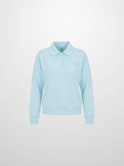 Collared Bomber Tee-Sky Blue