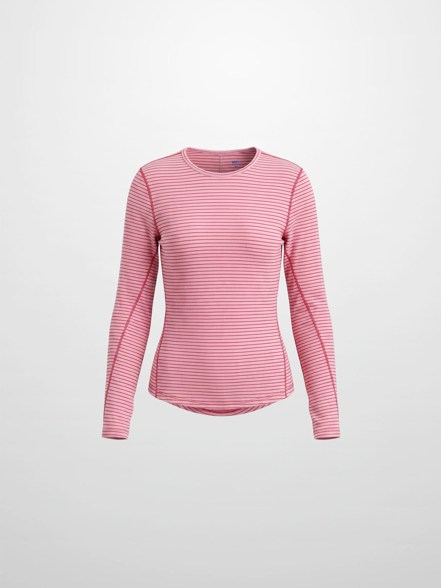 Striped Cross Stitch T-Shirt-Pink