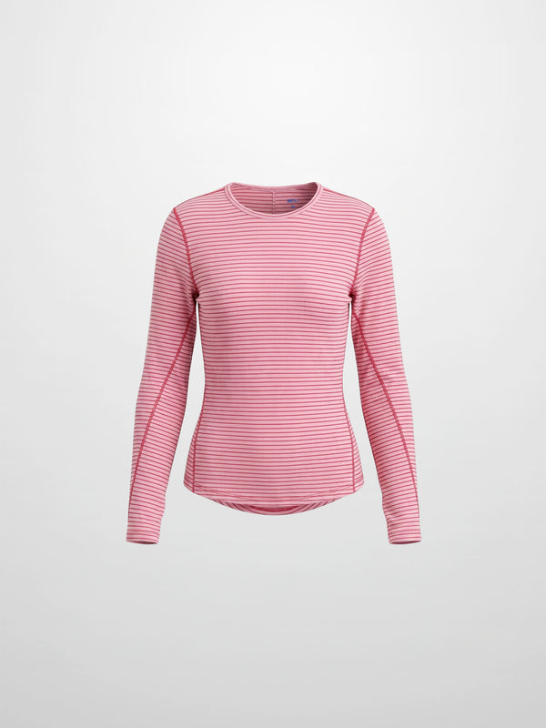 Striped Cross Stitch T-Shirt-Pink