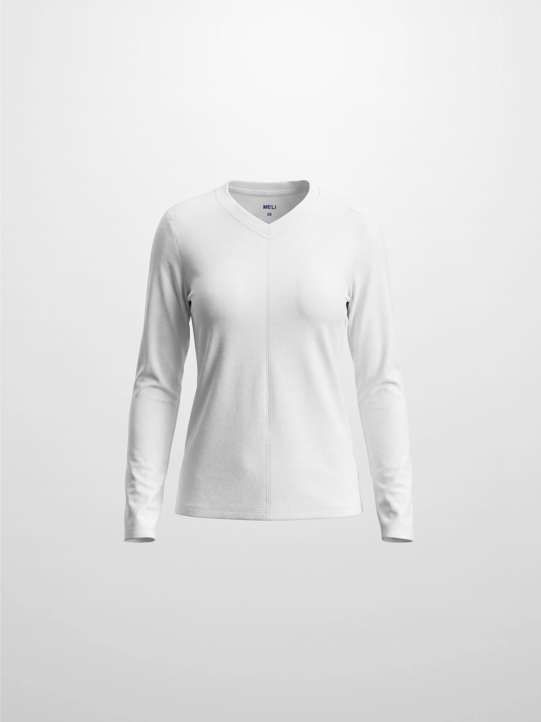 Center Seam High V Tee-White