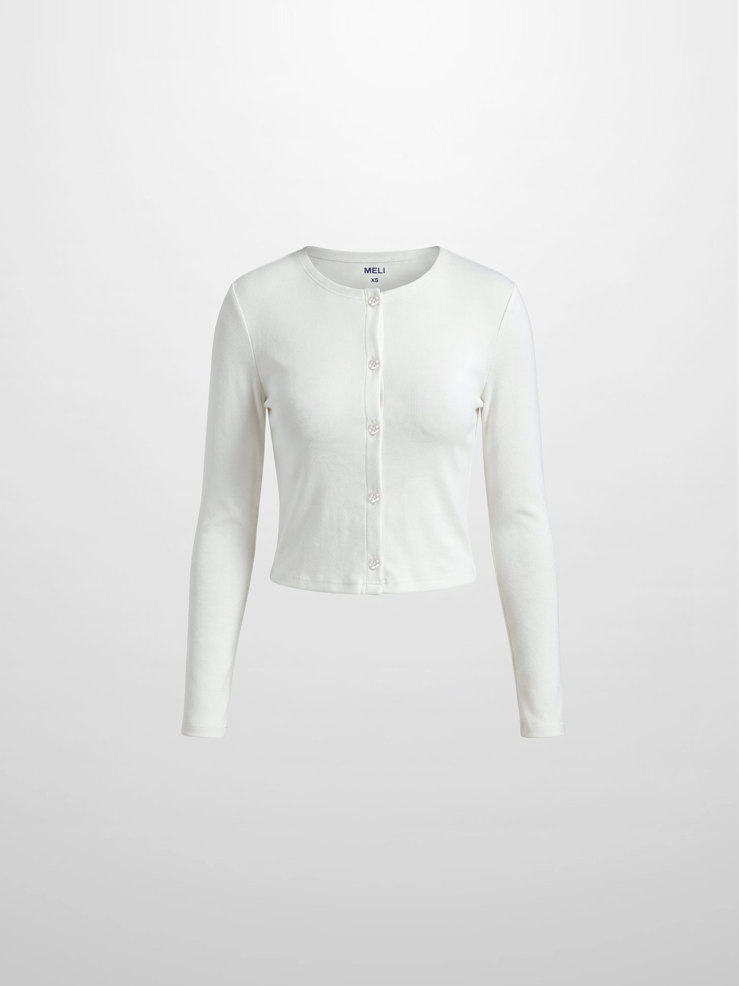 Crop T-Shirt Cardigan-White