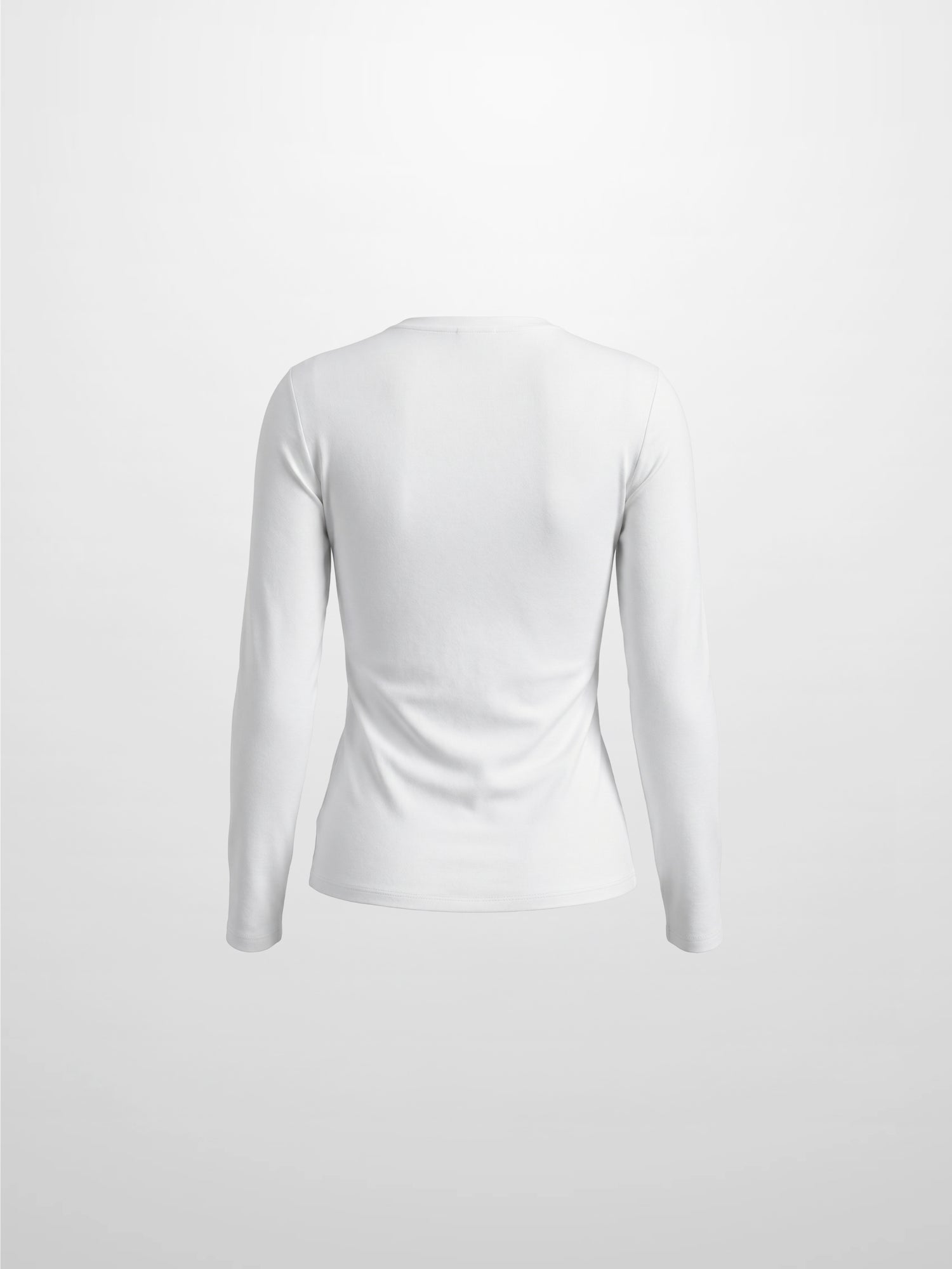 Center Seam High V Tee-White