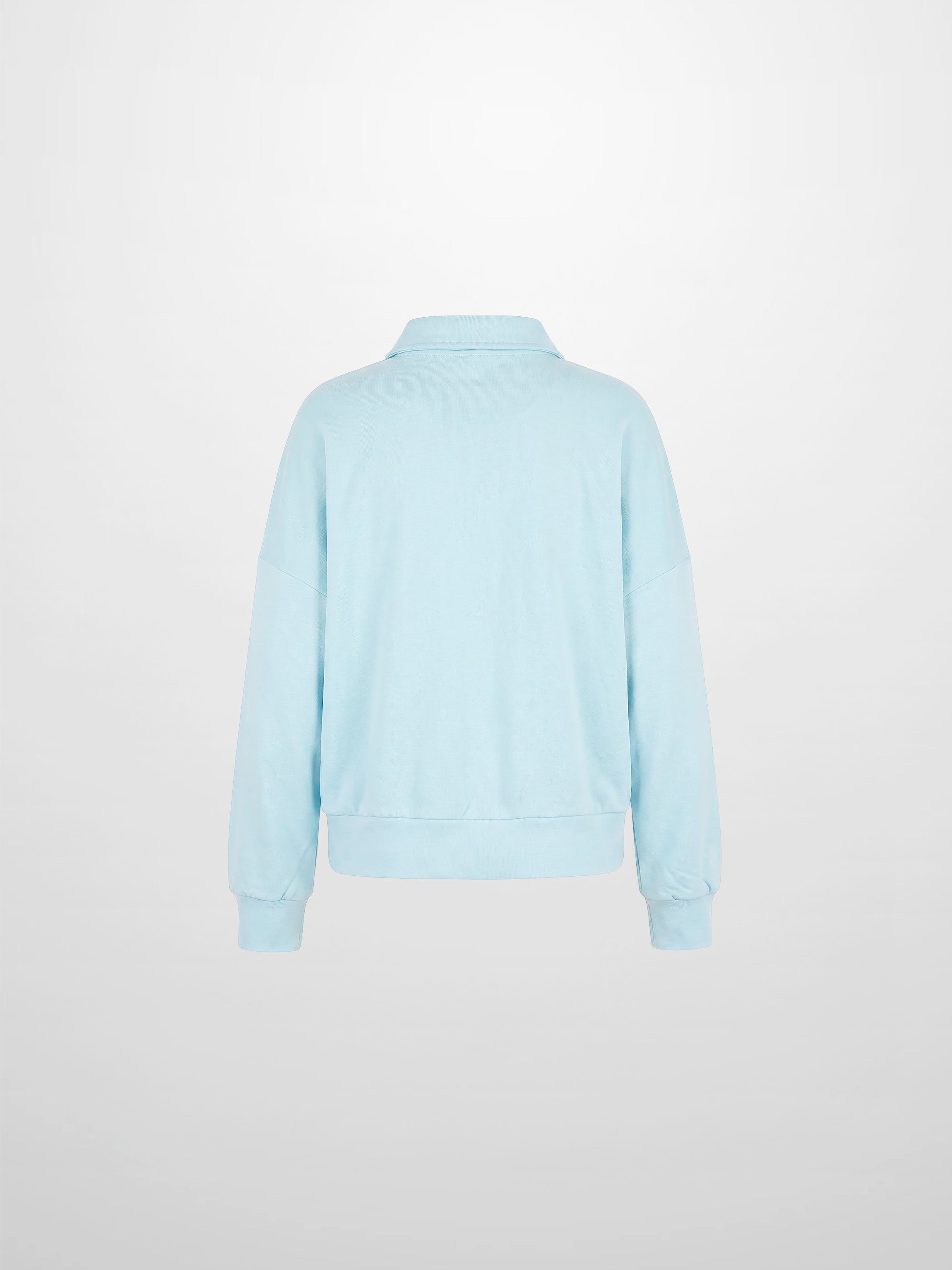 Collared Bomber Tee-Sky Blue