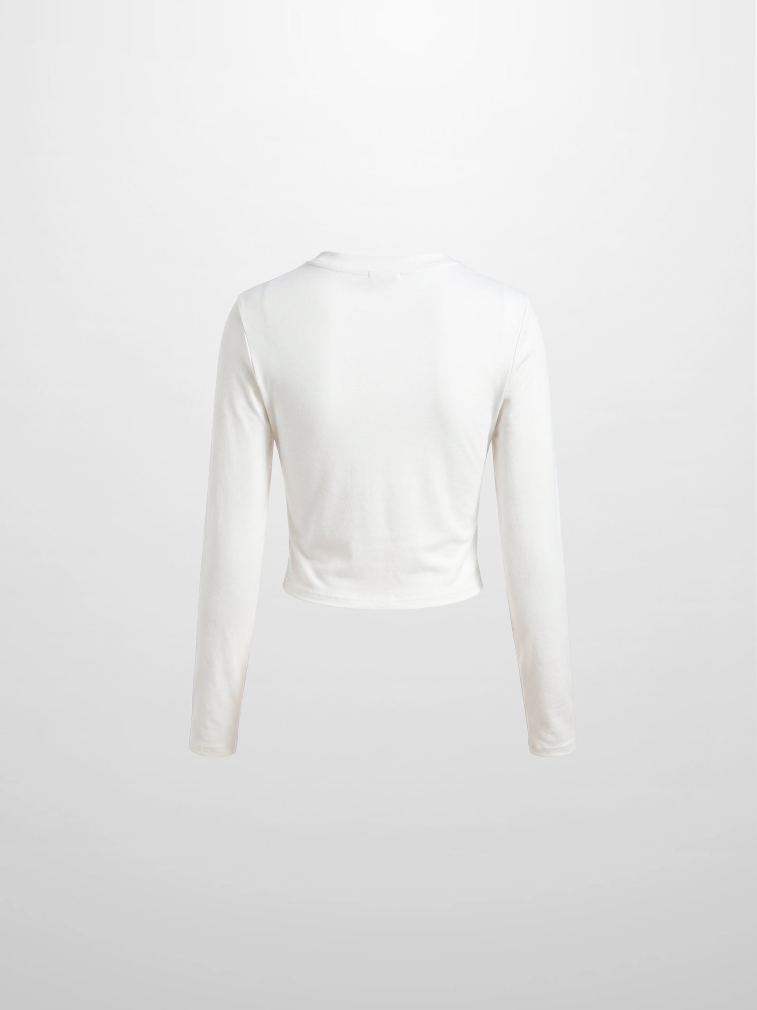 Crop T-Shirt Cardigan-White