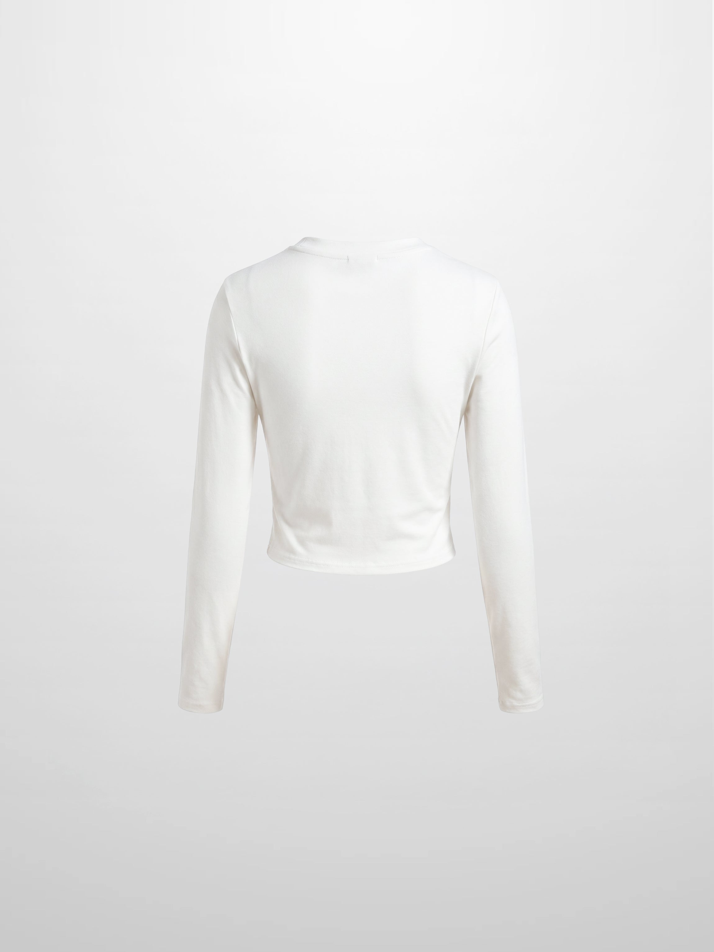 Crop T-Shirt Cardigan-White