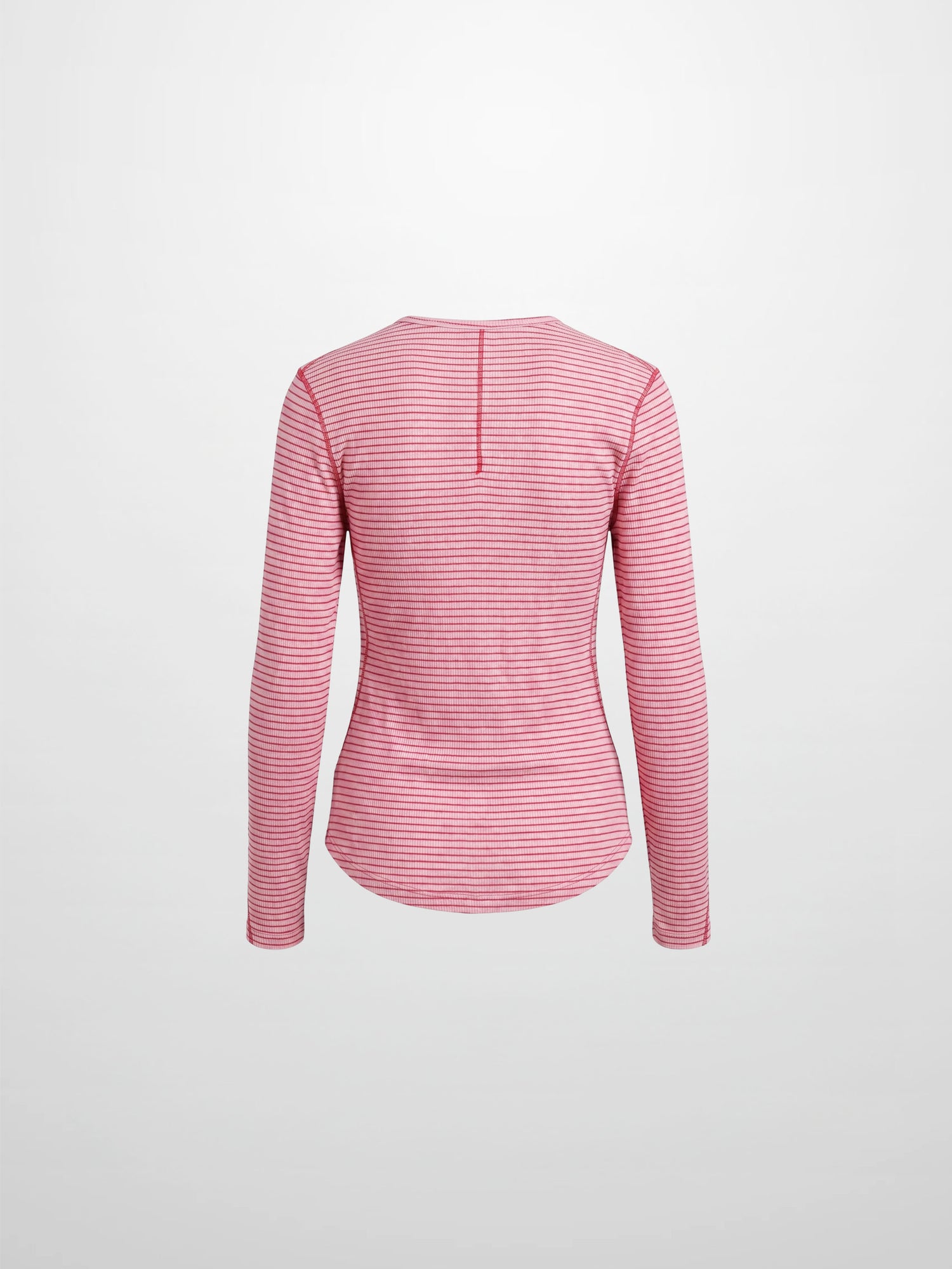 Striped Cross Stitch T-Shirt-Pink