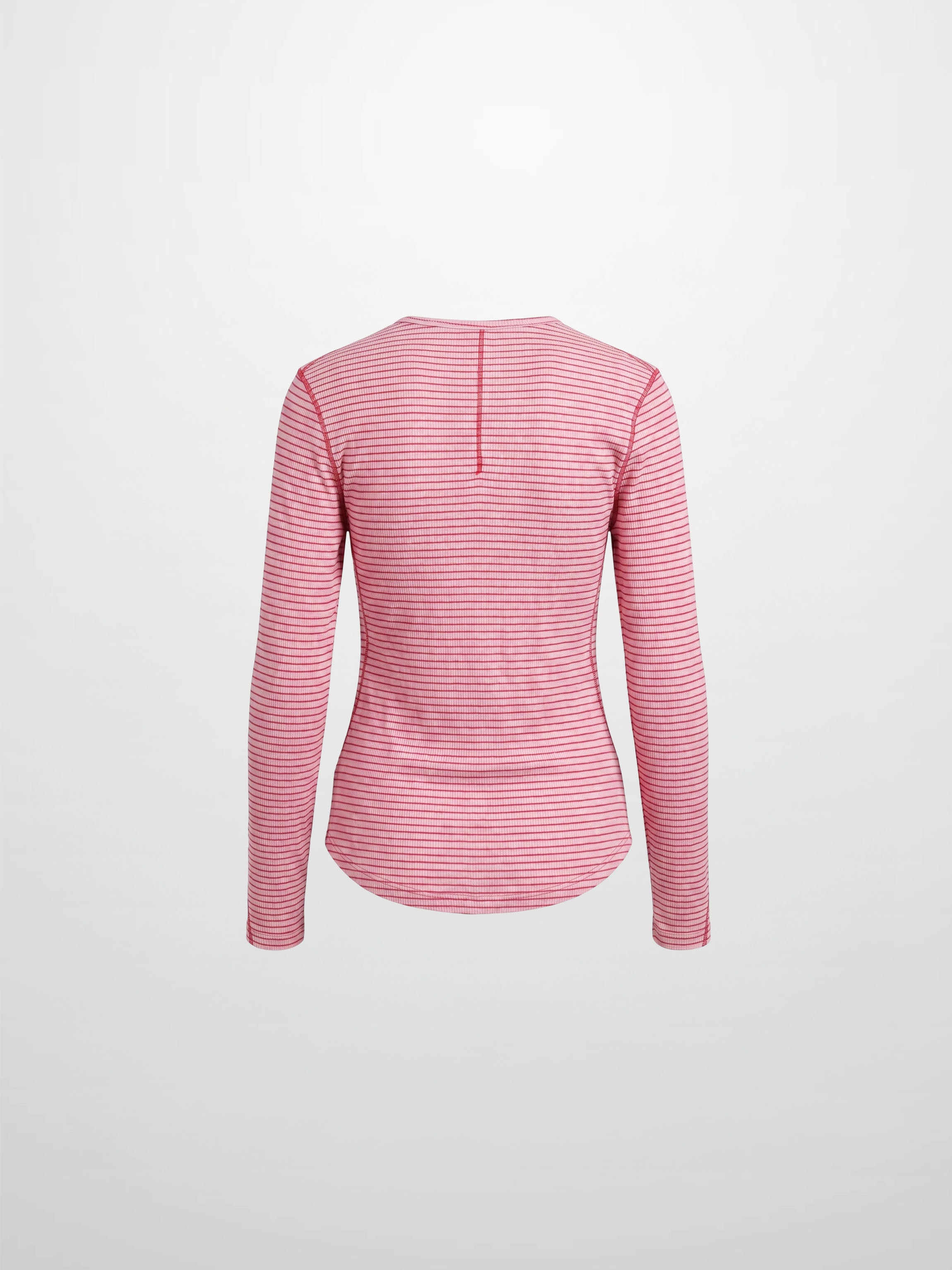 Striped Cross Stitch T-Shirt-Pink