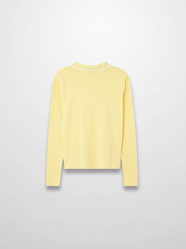Collared High V T-Shirt-Yellow