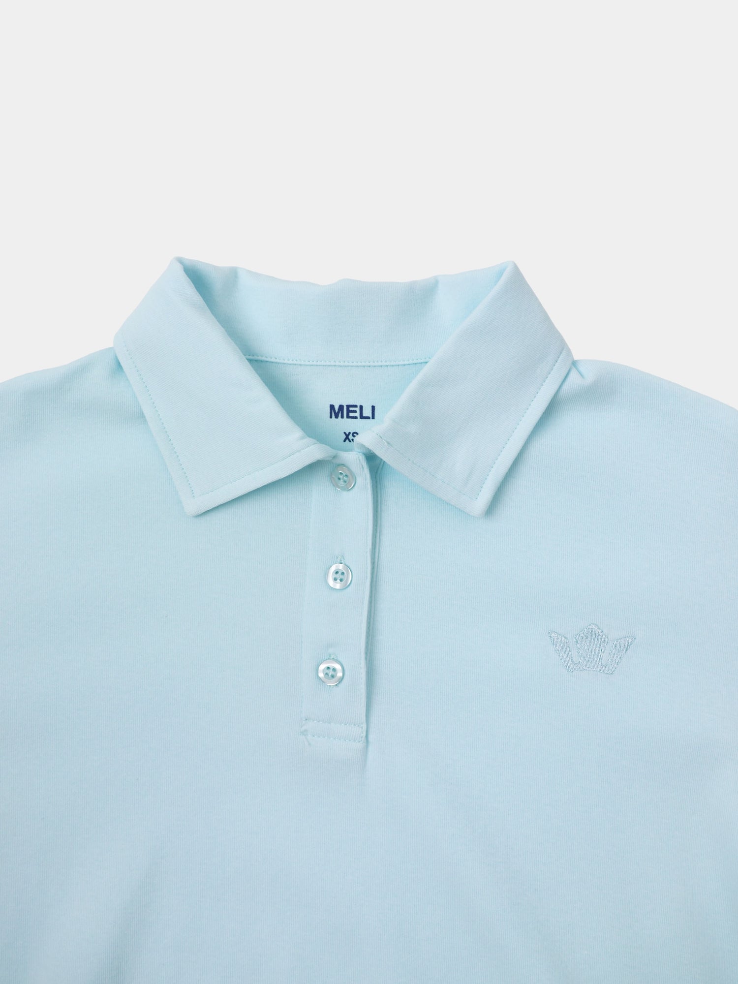 Collared Bomber Tee-Sky Blue