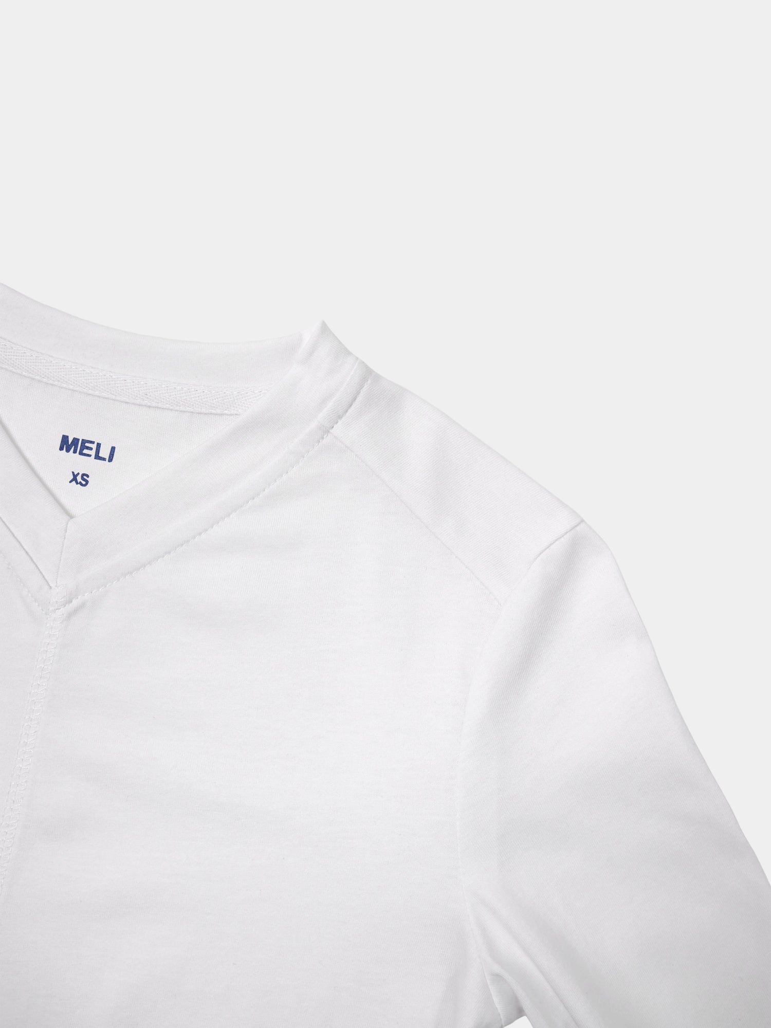 Center Seam High V Tee-White