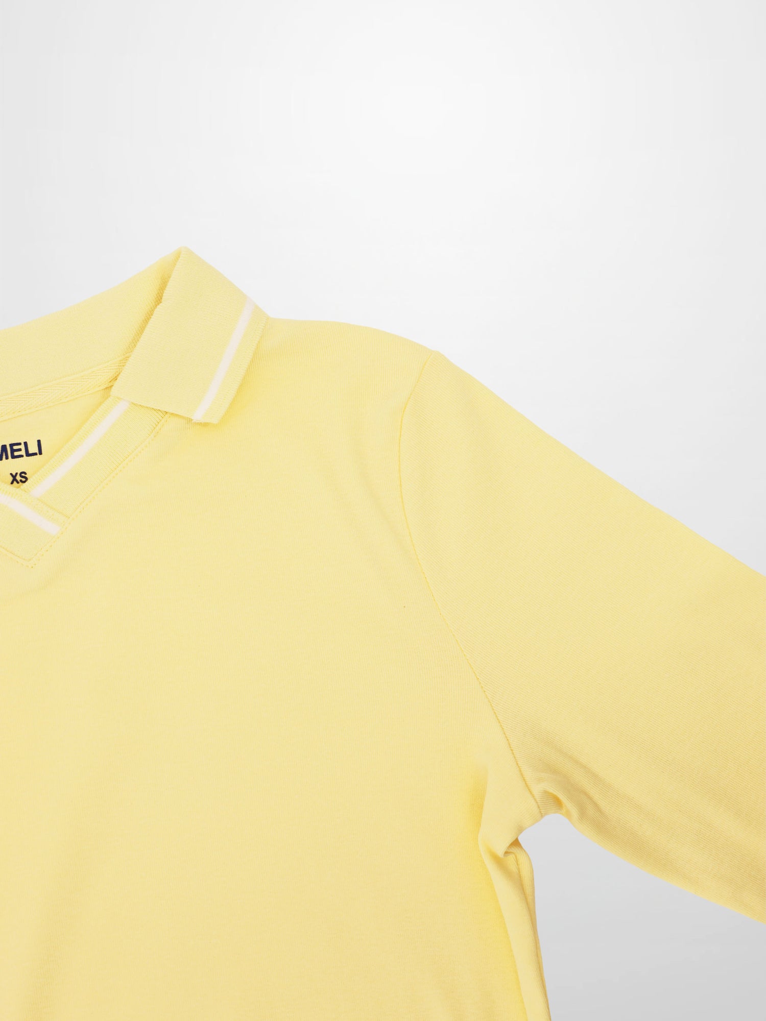 Collared High V T-Shirt-Yellow
