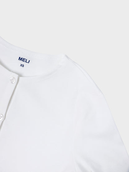 Crop T-Shirt Cardigan-White