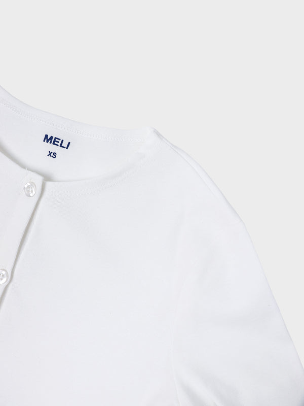 Crop T-Shirt Cardigan-White