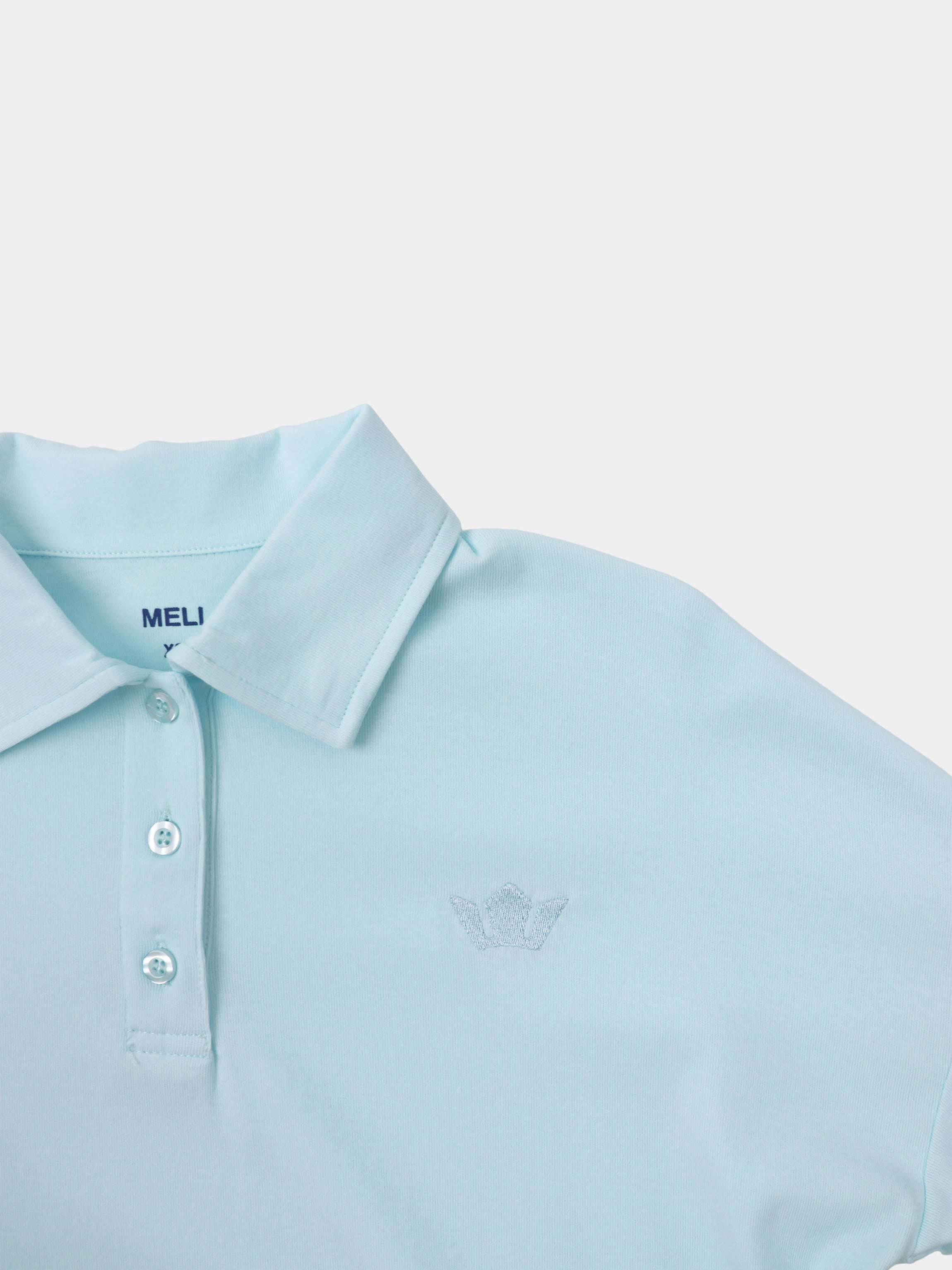 Collared Bomber Tee-Sky Blue