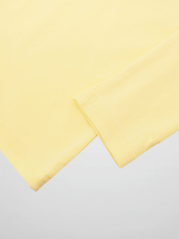 Collared High V T-Shirt-Yellow