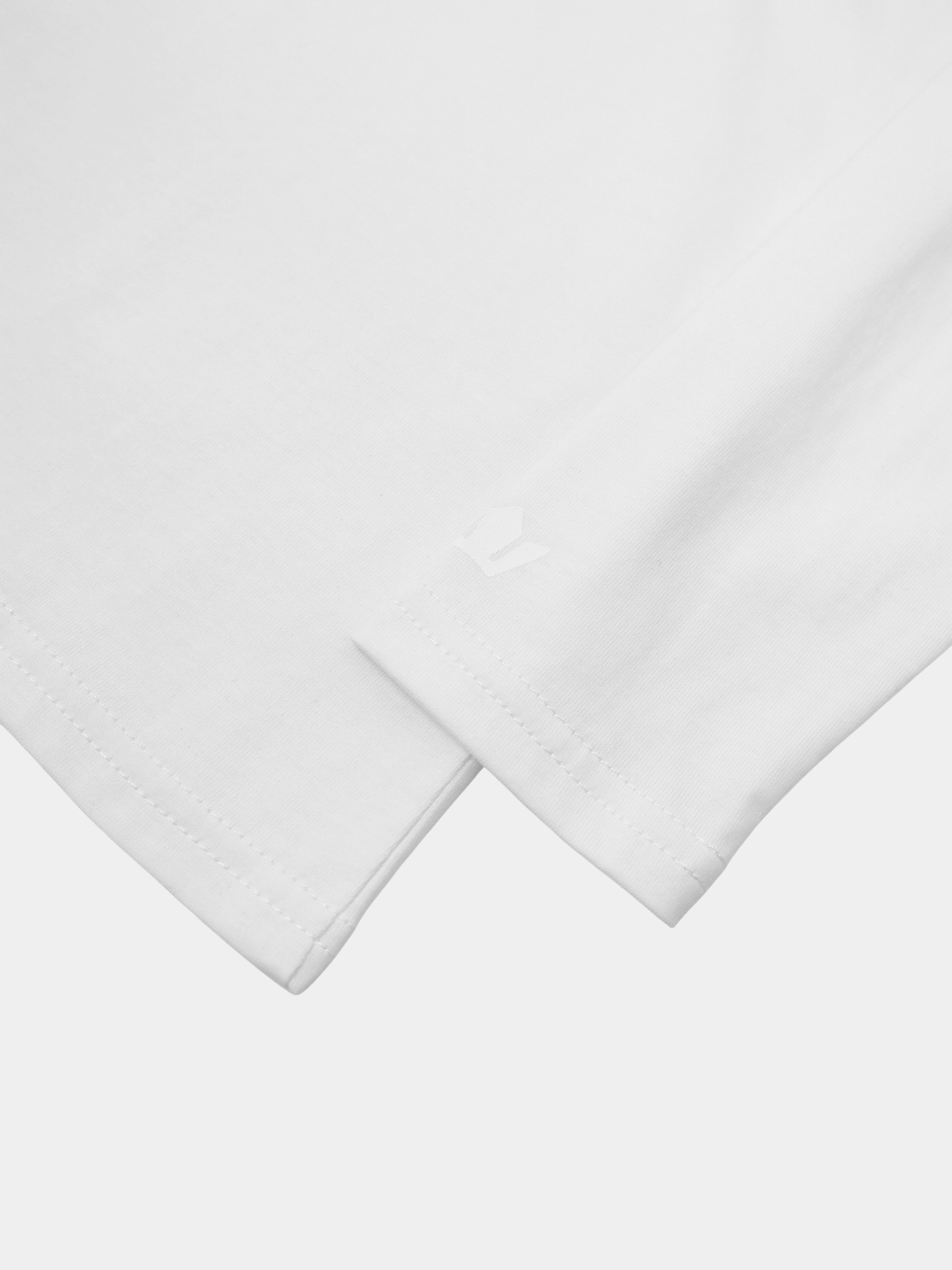 Center Seam High V Tee-White