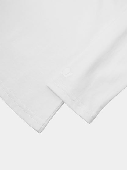 Center Seam High V Tee-White